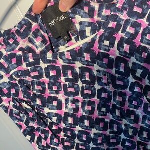 Nic + Zoe Dress (short, M, medium, blue and pink)